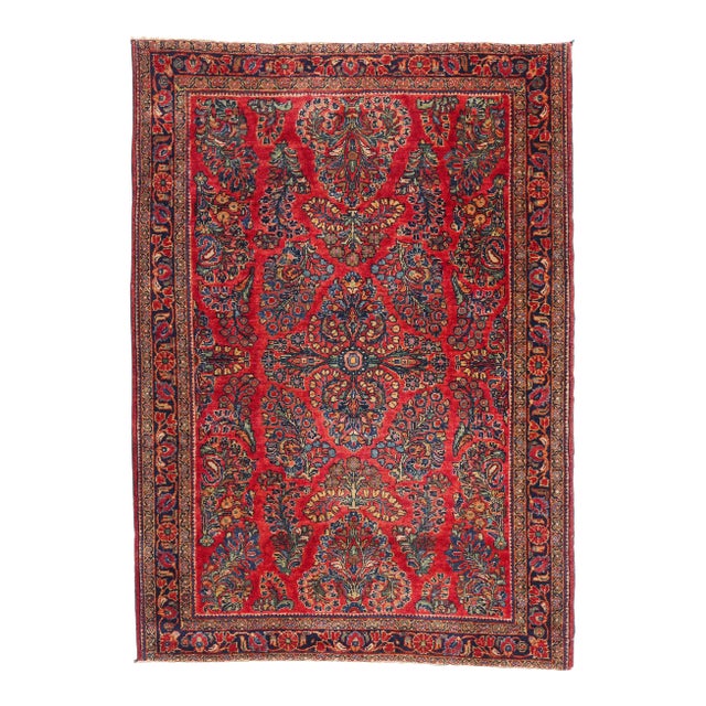 Vintage Persian Sarouk Rug - 03'05 X 04'09 For Sale