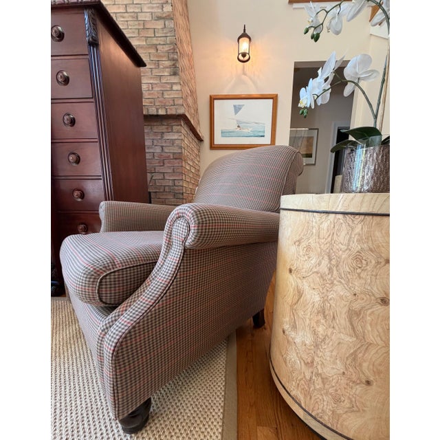 English Roll Arm Lounge Chair in Heritage Plaid by Ralph Lauren This isn’t just a chair—it’s the Malverne, and it knows...