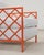 Pair of French Maison Jean Orange Iron Lattice Lounge Chairs For Sale - Image 10 of 18