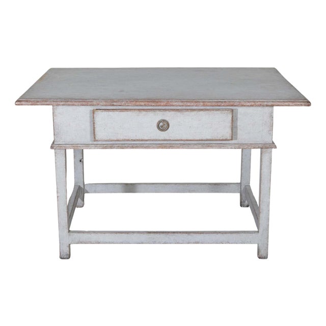Swedish Country Pine Table with Drawer, circa 19th Century For Sale