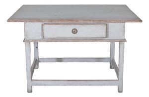 Swedish Country Pine Table with Drawer, circa 19th Century