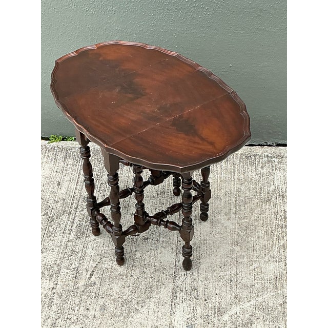 Vintage English Gate Leg Side Table For Sale - Image 11 of 12