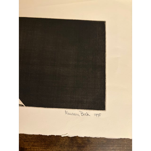 Abstract Maureen Beck 1975 Etching on Paper - Signed/Dated/Unframed For Sale - Image 3 of 3
