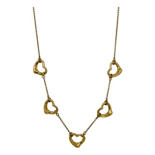 Vintage Elsa Peretti Tiffany & Co. 18k Gold Open Heart Necklace For Sale