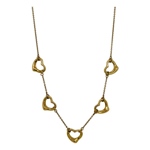 Vintage Elsa Peretti Tiffany & Co. 18k Gold Open Heart Necklace For Sale