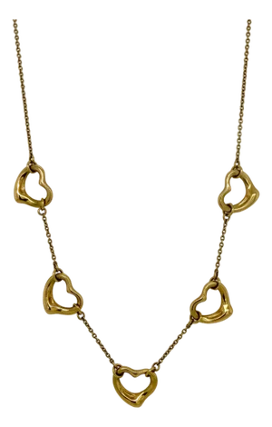 Vintage Elsa Peretti Tiffany & Co. 18k Gold Open Heart Necklace