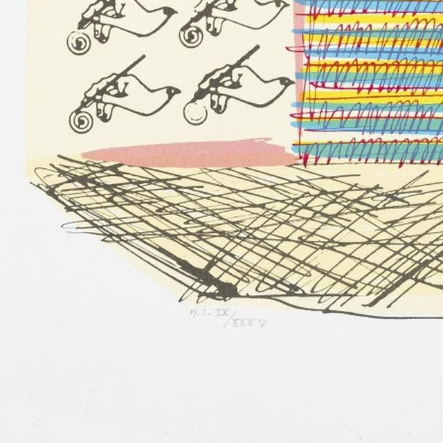 Contemporary Emerenciano Rodrigues, Composition, 1988, Screenprint For Sale - Image 3 of 6