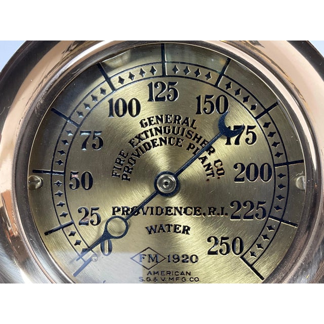 Metal Antique Brass Gauge on Iron Stand For Sale - Image 7 of 10