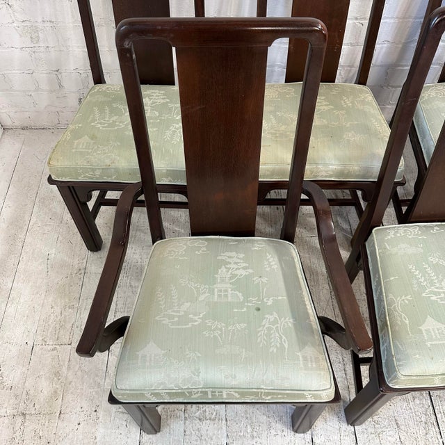 Set of 8 Chromecraft Asian Style Dining Chairs For Sale - Image 10 of 12