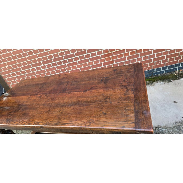 Wood Elizabethan Oak Refrectory Farmhouse Dining Table, 1910 For Sale - Image 7 of 18