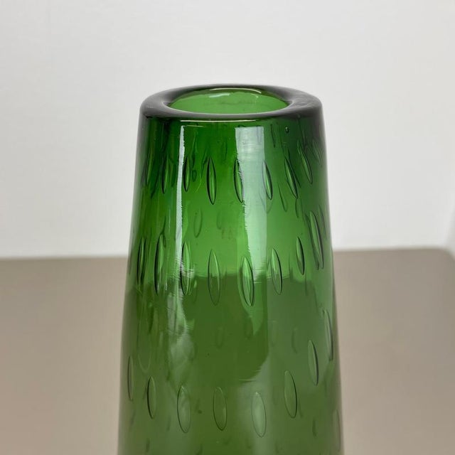 Large Green Murano Glass Bullicante Bubble Vase, Italy, 1970s For Sale - Image 15 of 18
