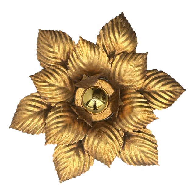 Floral Wall Sconce, Italy, 1970s For Sale