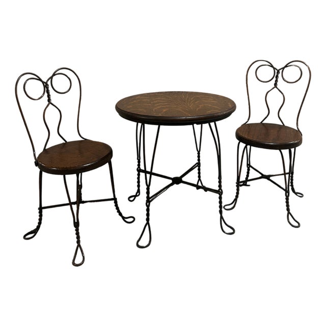 Child's Ice Cream Table Set C. 1900 For Sale