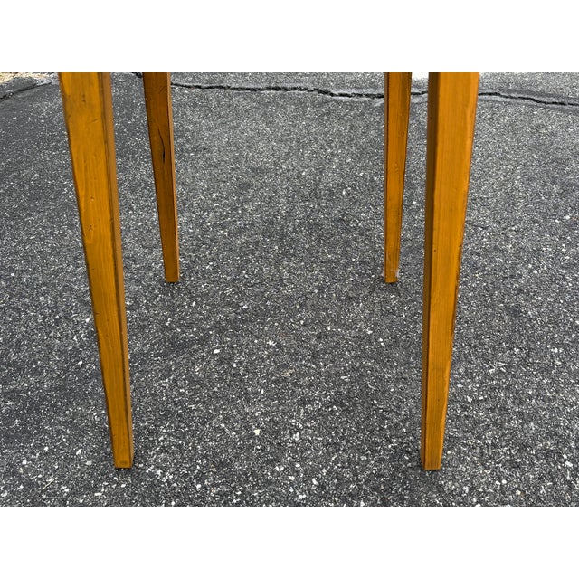 Wood 20th C. Shaker Crafted Mustard Yellow Accessory Table - Artisan and Heavily Detailed For Sale - Image 7 of 9