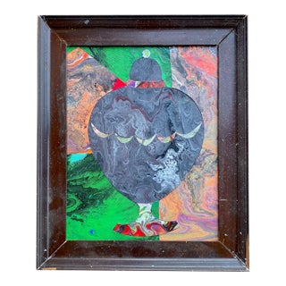 Hand Marbled Pietra Dura Style Painting of Urn Framed For Sale