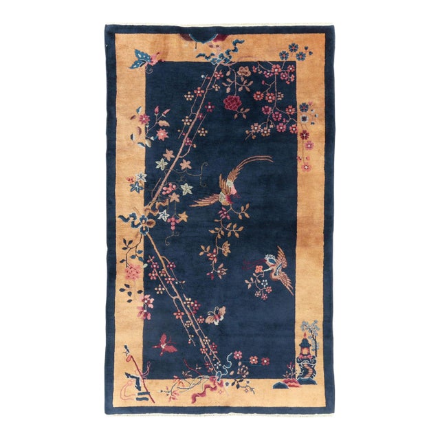 Galerie Shabab Collection Mid-20th Century Handmade Chinese Art Deco Accent Rug For Sale