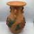 1980s Large Hand Thrown 3 Handle Terra-Cotta Vase Floral Decorated For Sale - Image 5 of 13