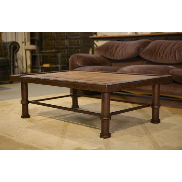 1960s Brutalist Coffee Table in Wood and Wrought Iron, 1960s For Sale - Image 5 of 12
