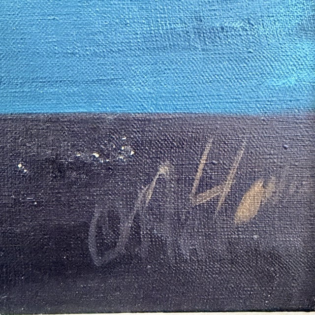 Gray Danish Mid Century Abstract Coastal Landscape Oil Painting by Knud Horup, Circa 1950s For Sale - Image 8 of 11