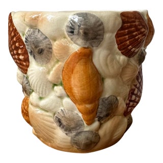 Vintage Ceramic Seashell Cachepot - Made in England For Sale