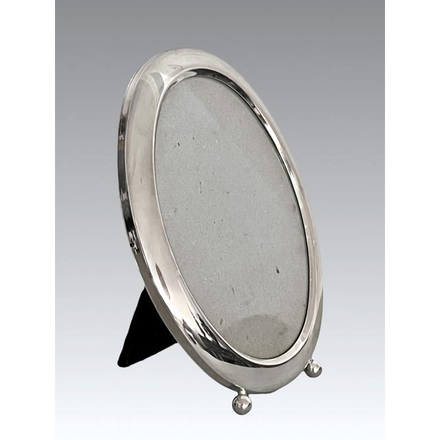 Elegant English Silver Plated Oval Photo Picture Frame 5 X 7" For Sale - Image 4 of 6