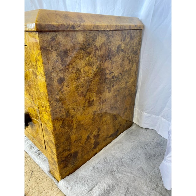 1950s Faux Burl Wood Night Table | Chairish
