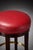 English Late 20th Century Oversized Traditional Swivel Bar Stool With Red Leather Seat, Mahogany Legs & Brass-Tone Footrest Ring — 30” For Sale - Image 3 of 5
