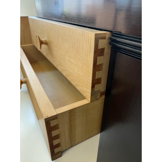 Wood Large Art Deco Credenza with Original Marble Top, 1940s For Sale - Image 7 of 17