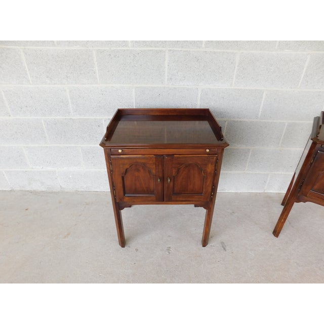 Drexel Furniture Vintage Cherry Georgian Style Nightstands - A Pair For Sale - Image 12 of 16