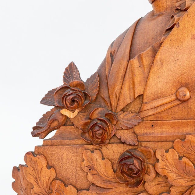 Figurative English Walnut Double Relief Portrait Wall Plaque For Sale - Image 3 of 6