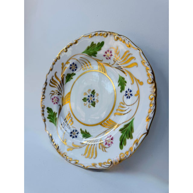 Beautiful set of 11 vintage Royal Chelsea porcelain plates made in England, richly decorated with sweeping gold foliage,...
