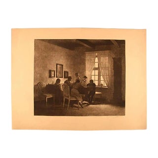 Antique Etching by Peter Ilsted For Sale