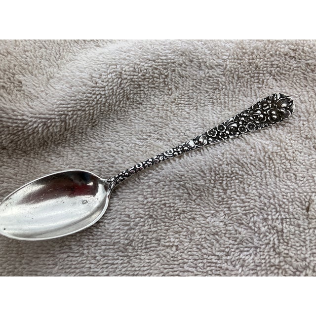 Kirk Steiff Repousse Sterling teaspoon. This pattern was named after the art of repousse; which in ancient times embossed...