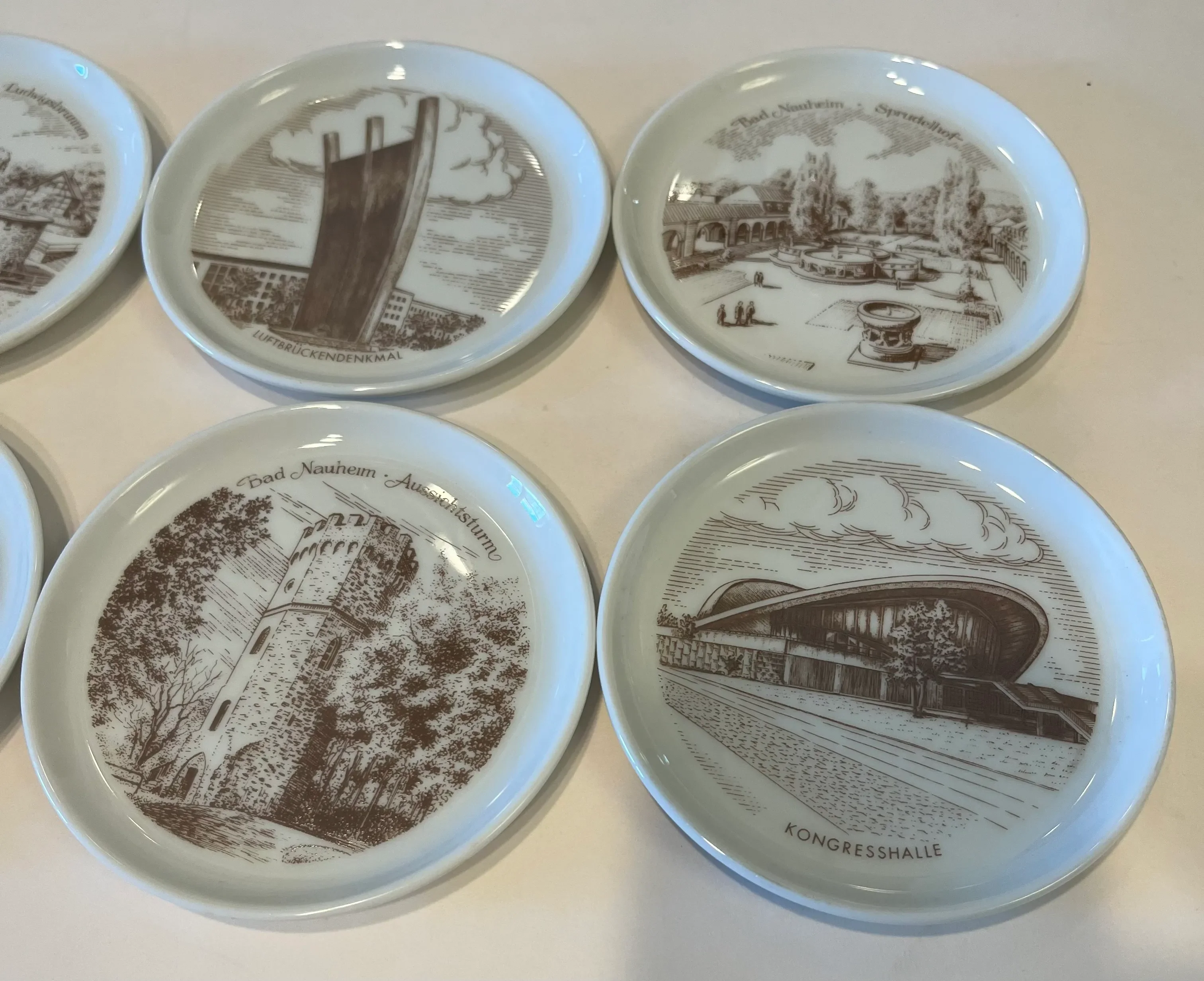 1960s Furstenberg Porcelain Germany Landmark Coasters - Set of 10