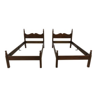 Pair Kittinger Wa-1034 Colonial Williamsburg Mahogany Twin Beds For Sale