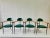 1960s Green Stitched Leather Stiletto Chairs by Arrben ITALY - Set of 4 For Sale - Image 5 of 8
