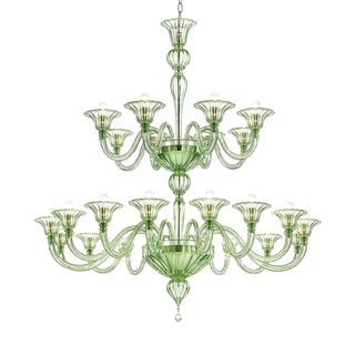 Monumental Murano Glass Chandelier with Rigadin Detailing by Simoeng for Simoeng For Sale