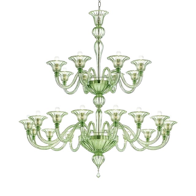 Monumental Murano Glass Chandelier with Rigadin Detailing by Simoeng for Simoeng For Sale