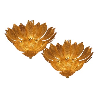 Venetian Ceiling Lights by Valentina Planta. Murano, 1990, Set of 2 For Sale