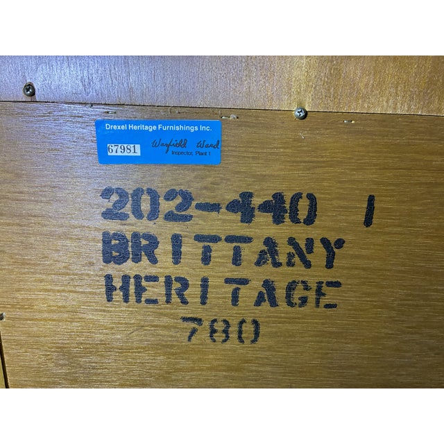 Brown Vintage Drexel Heritage Brittany Collection Louis XV French Provincial Armoire Carved Wood Wardrobe For Sale - Image 8 of 12