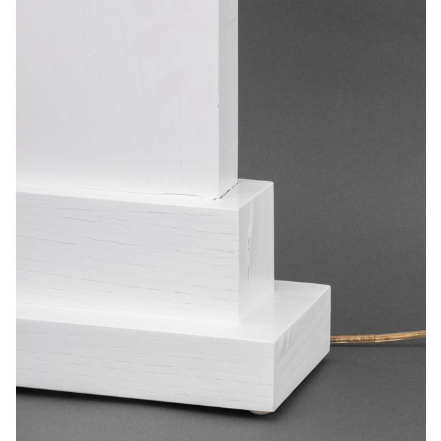 White Minimalist White Painted Wood Table Lamps, Pair For Sale - Image 8 of 8