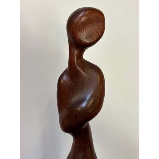 Isamu Noguchi Hand Carved Teak Sculpture of Woman, Mid-Century Modern, USA, 1968 For Sale - Image 4 of 6