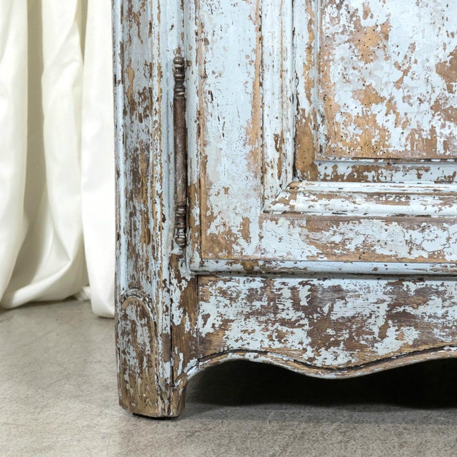 Blue Large 17th Century French Louis XIV Period Painted Buffet Deux Corps For Sale - Image 8 of 12