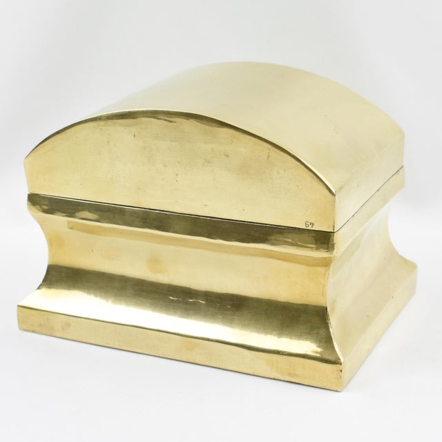 1960s Modernist Brass Urn, Box or Tea Caddy, circa 1960 For Sale - Image 5 of 9