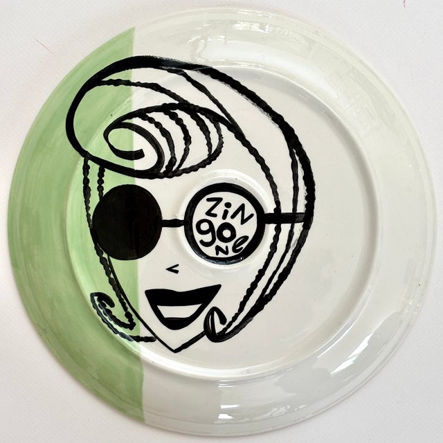 Handpainted Plate by Robin Zingone For Sale - Image 4 of 4