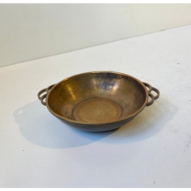 Art Deco Dish in Patinated Bronze by Ægte Ildfast, 1930s For Sale - Image 3 of 10