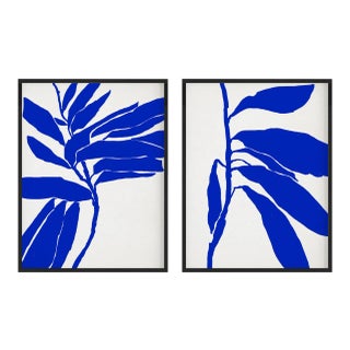 Contemporary Minimalist Botanical Prints, Framed - a Pair For Sale