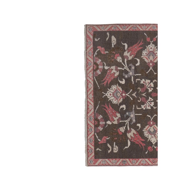 Oriental Turkish Oushak Rug With Floral Pattern 4'11" X 8'5" For Sale - Image 4 of 13