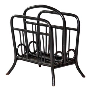 Thonet Model 33 Bentwood Magazine Rack in Ebonized Finish For Sale
