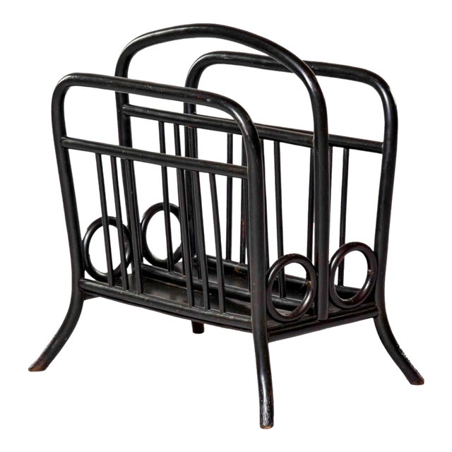 Thonet Model 33 Bentwood Magazine Rack in Ebonized Finish For Sale